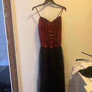 Spirit Red and Black Prom Dress